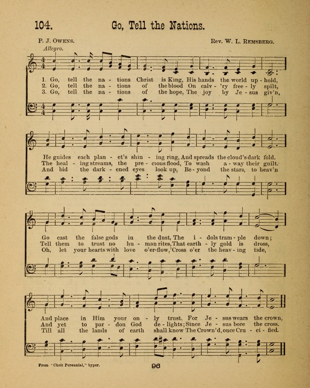 Augsburg Songs for Sunday Schools and other services page 96