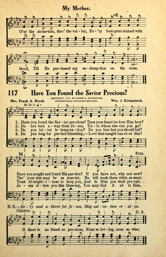 Awakening Songs for the Church, Sunday School and Evangelistic Services page 117