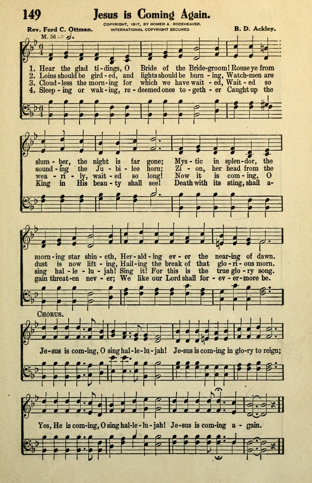 Awakening Songs for the Church, Sunday School and Evangelistic Services page 149