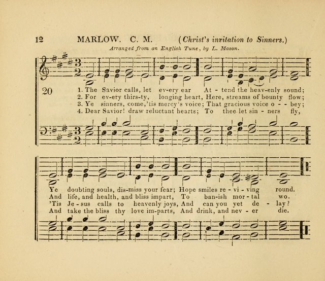 The American Sabbath School Singing Book: containing hymns, tunes, scriptural selections and chants, for Sabbath schools page 12