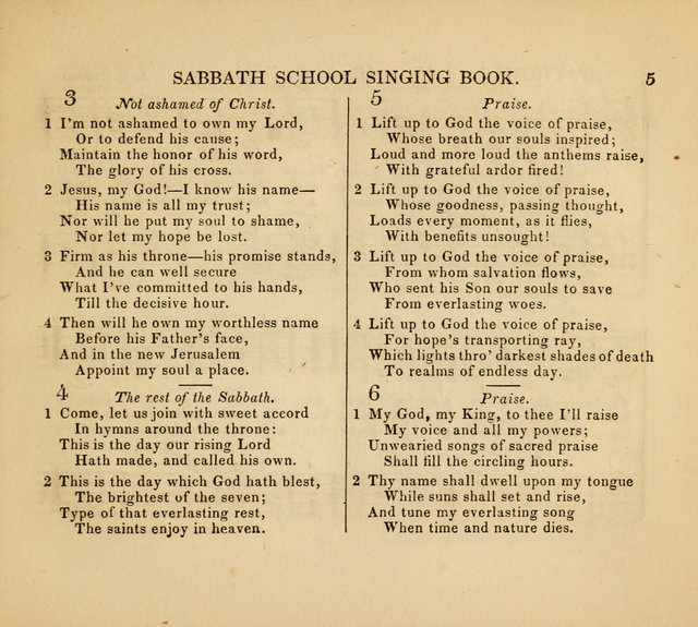 The American Sabbath School Singing Book: containing hymns, tunes, scriptural selections and chants, for Sabbath schools page 5