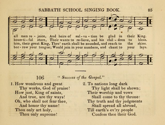 The American Sabbath School Singing Book: containing hymns, tunes, scriptural selections and chants, for Sabbath schools page 85