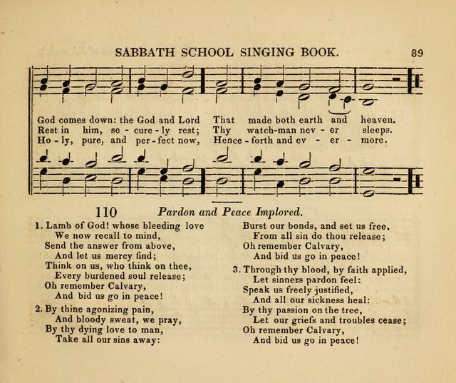 The American Sabbath School Singing Book: containing hymns, tunes, scriptural selections and chants, for Sabbath schools page 89