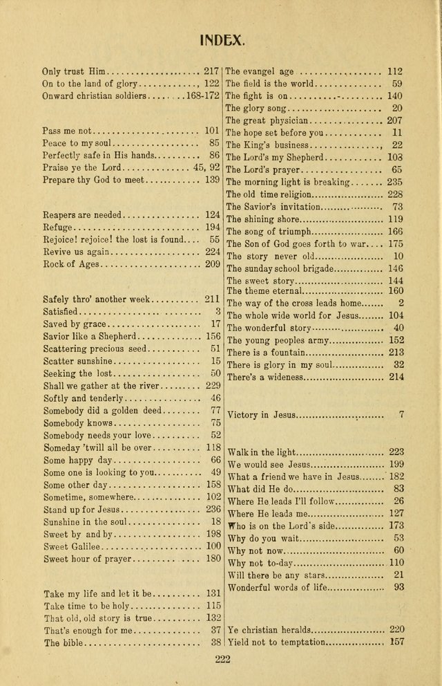 Assembly Songs: for use in evangelistic services, Sabbath schools, young peoples societies, devotional meetings, and the home page 221