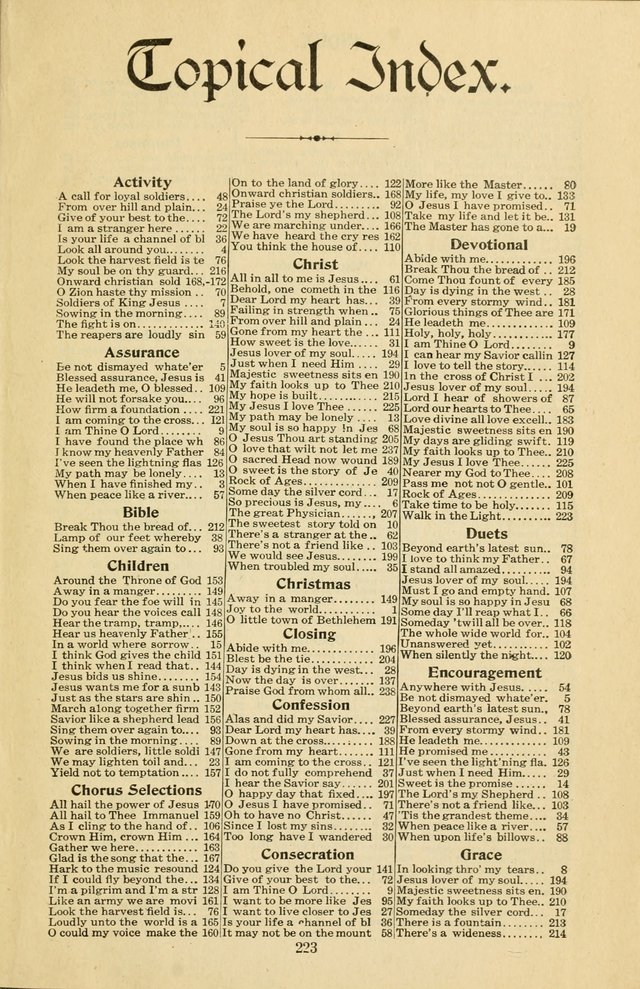 Assembly Songs: for use in evangelistic services, Sabbath schools, young peoples societies, devotional meetings, and the home page 222