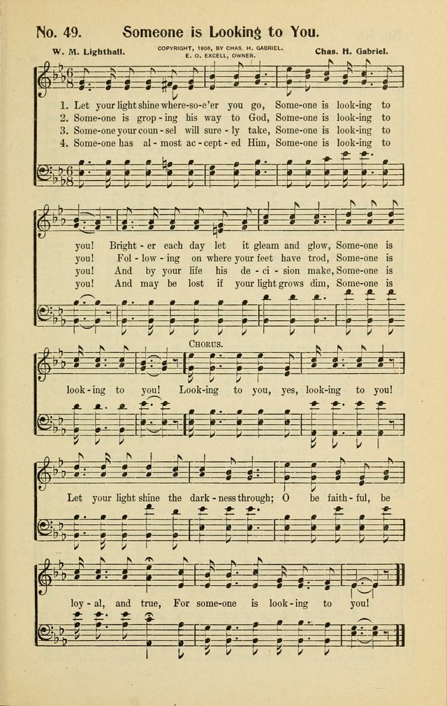 Assembly Songs: for use in evangelistic services, Sabbath schools, young peoples societies, devotional meetings, and the home page 50