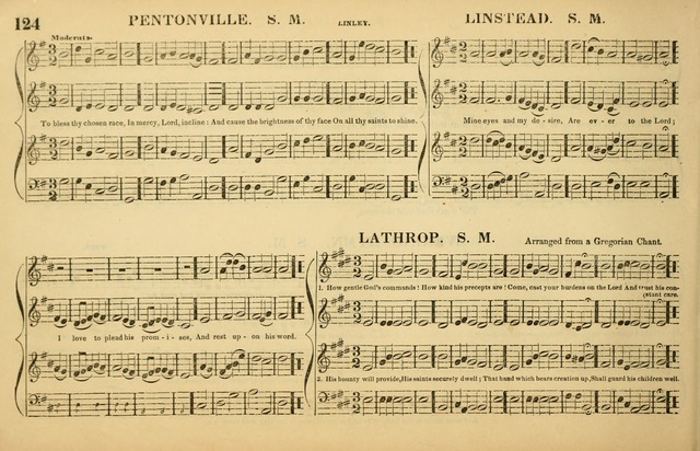 The American Vocalist: a selection of tunes, anthems, sentences, and hymns, old and new: designed for the church, the vestry, or the parlor; adapted to every variety of metre in common use. (Rev. ed.) page 124