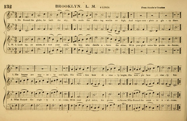 The American Vocalist: a selection of tunes, anthems, sentences, and hymns, old and new: designed for the church, the vestry, or the parlor; adapted to every variety of metre in common use. (Rev. ed.) page 132