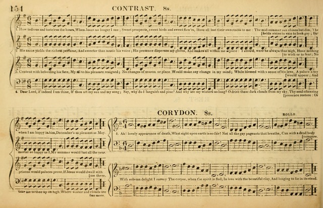 The American Vocalist: a selection of tunes, anthems, sentences, and hymns, old and new: designed for the church, the vestry, or the parlor; adapted to every variety of metre in common use. (Rev. ed.) page 154