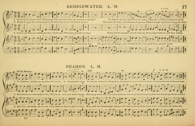 The American Vocalist: a selection of tunes, anthems, sentences, and hymns, old and new: designed for the church, the vestry, or the parlor; adapted to every variety of metre in common use. (Rev. ed.) page 17