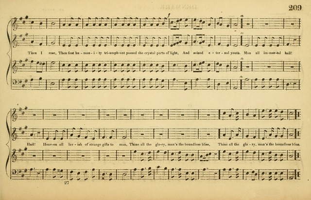 The American Vocalist: a selection of tunes, anthems, sentences, and hymns, old and new: designed for the church, the vestry, or the parlor; adapted to every variety of metre in common use. (Rev. ed.) page 209