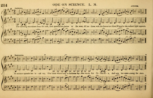 The American Vocalist: a selection of tunes, anthems, sentences, and hymns, old and new: designed for the church, the vestry, or the parlor; adapted to every variety of metre in common use. (Rev. ed.) page 214