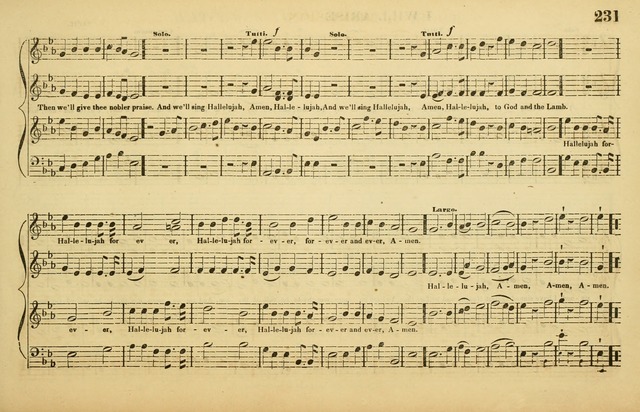 The American Vocalist: a selection of tunes, anthems, sentences, and hymns, old and new: designed for the church, the vestry, or the parlor; adapted to every variety of metre in common use. (Rev. ed.) page 231