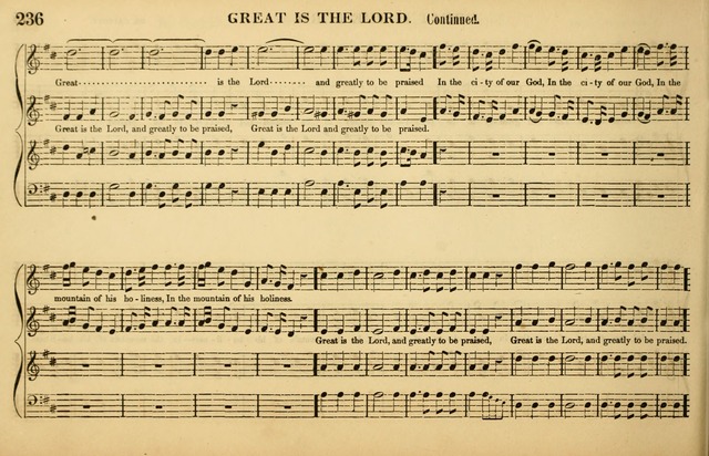 The American Vocalist: a selection of tunes, anthems, sentences, and hymns, old and new: designed for the church, the vestry, or the parlor; adapted to every variety of metre in common use. (Rev. ed.) page 236