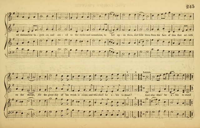 The American Vocalist: a selection of tunes, anthems, sentences, and hymns, old and new: designed for the church, the vestry, or the parlor; adapted to every variety of metre in common use. (Rev. ed.) page 245