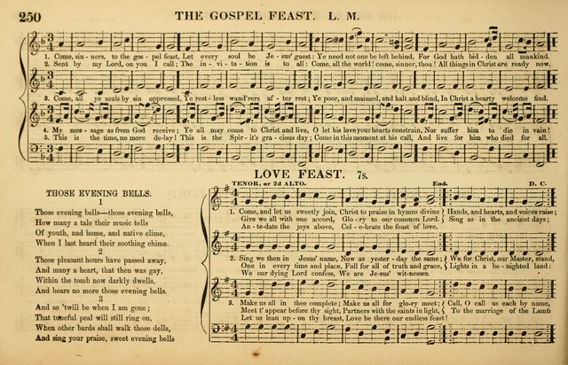 The American Vocalist: a selection of tunes, anthems, sentences, and hymns, old and new: designed for the church, the vestry, or the parlor; adapted to every variety of metre in common use. (Rev. ed.) page 250