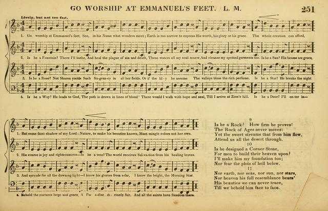 The American Vocalist: a selection of tunes, anthems, sentences, and hymns, old and new: designed for the church, the vestry, or the parlor; adapted to every variety of metre in common use. (Rev. ed.) page 251