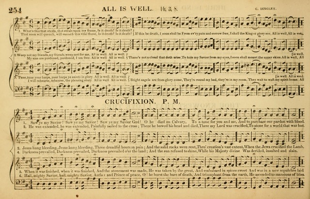 The American Vocalist: a selection of tunes, anthems, sentences, and hymns, old and new: designed for the church, the vestry, or the parlor; adapted to every variety of metre in common use. (Rev. ed.) page 254