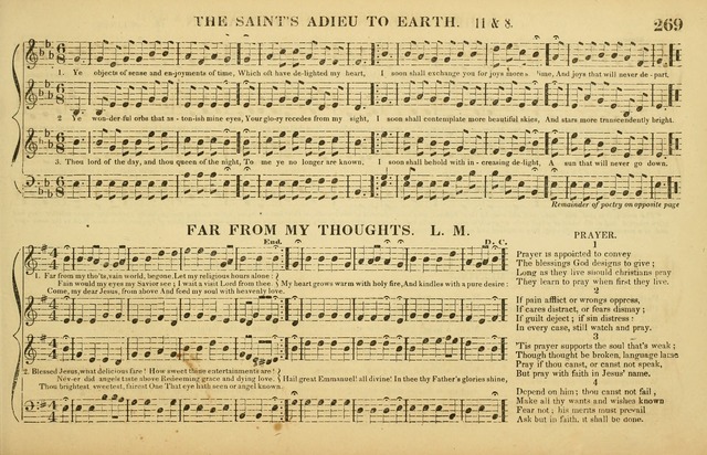 The American Vocalist: a selection of tunes, anthems, sentences, and hymns, old and new: designed for the church, the vestry, or the parlor; adapted to every variety of metre in common use. (Rev. ed.) page 269