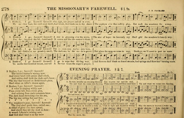 The American Vocalist: a selection of tunes, anthems, sentences, and hymns, old and new: designed for the church, the vestry, or the parlor; adapted to every variety of metre in common use. (Rev. ed.) page 278