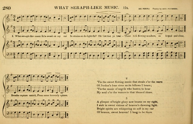 The American Vocalist: a selection of tunes, anthems, sentences, and hymns, old and new: designed for the church, the vestry, or the parlor; adapted to every variety of metre in common use. (Rev. ed.) page 280