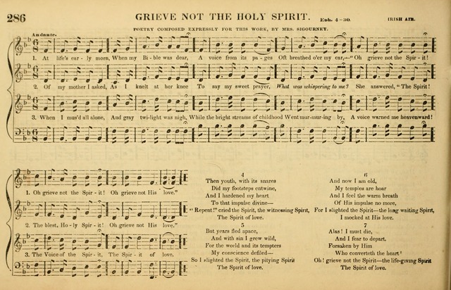 The American Vocalist: a selection of tunes, anthems, sentences, and hymns, old and new: designed for the church, the vestry, or the parlor; adapted to every variety of metre in common use. (Rev. ed.) page 286