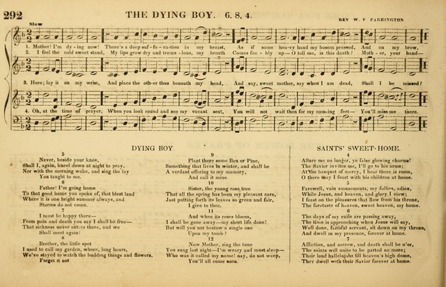 The American Vocalist: a selection of tunes, anthems, sentences, and hymns, old and new: designed for the church, the vestry, or the parlor; adapted to every variety of metre in common use. (Rev. ed.) page 292