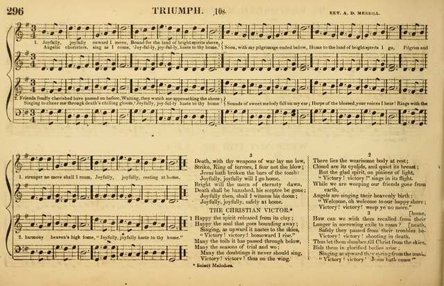 The American Vocalist: a selection of tunes, anthems, sentences, and hymns, old and new: designed for the church, the vestry, or the parlor; adapted to every variety of metre in common use. (Rev. ed.) page 296