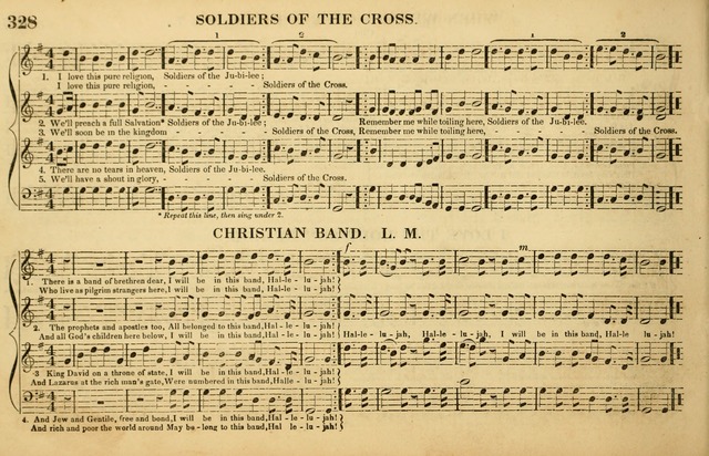 The American Vocalist: a selection of tunes, anthems, sentences, and hymns, old and new: designed for the church, the vestry, or the parlor; adapted to every variety of metre in common use. (Rev. ed.) page 328