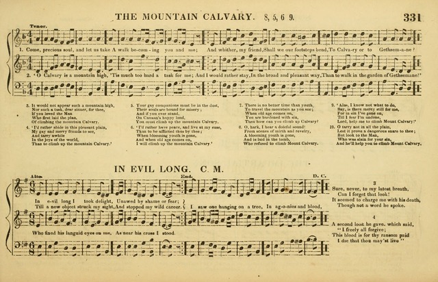 The American Vocalist: a selection of tunes, anthems, sentences, and hymns, old and new: designed for the church, the vestry, or the parlor; adapted to every variety of metre in common use. (Rev. ed.) page 331