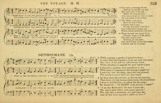 The American Vocalist: a selection of tunes, anthems, sentences, and hymns, old and new: designed for the church, the vestry, or the parlor; adapted to every variety of metre in common use. (Rev. ed.) page 333