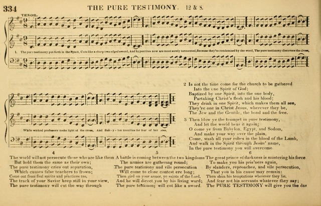 The American Vocalist: a selection of tunes, anthems, sentences, and hymns, old and new: designed for the church, the vestry, or the parlor; adapted to every variety of metre in common use. (Rev. ed.) page 334