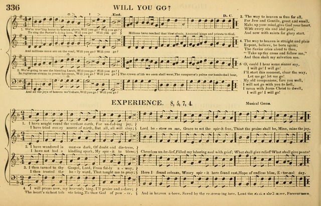 The American Vocalist: a selection of tunes, anthems, sentences, and hymns, old and new: designed for the church, the vestry, or the parlor; adapted to every variety of metre in common use. (Rev. ed.) page 336