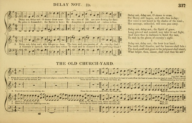 The American Vocalist: a selection of tunes, anthems, sentences, and hymns, old and new: designed for the church, the vestry, or the parlor; adapted to every variety of metre in common use. (Rev. ed.) page 337