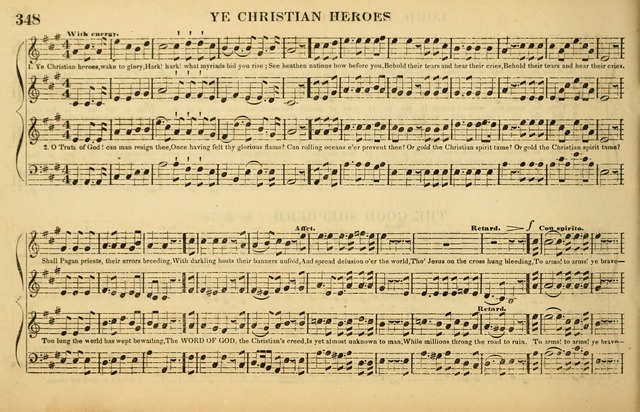 The American Vocalist: a selection of tunes, anthems, sentences, and hymns, old and new: designed for the church, the vestry, or the parlor; adapted to every variety of metre in common use. (Rev. ed.) page 348