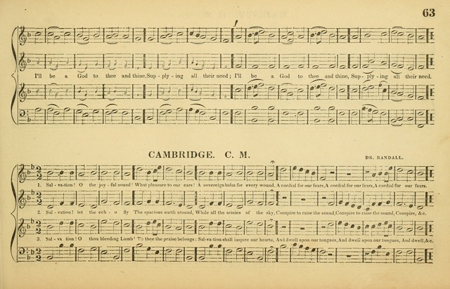 The American Vocalist: a selection of tunes, anthems, sentences, and hymns, old and new: designed for the church, the vestry, or the parlor; adapted to every variety of metre in common use. (Rev. ed.) page 63