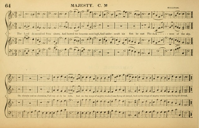 The American Vocalist: a selection of tunes, anthems, sentences, and hymns, old and new: designed for the church, the vestry, or the parlor; adapted to every variety of metre in common use. (Rev. ed.) page 64