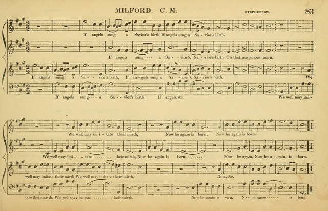 The American Vocalist: a selection of tunes, anthems, sentences, and hymns, old and new: designed for the church, the vestry, or the parlor; adapted to every variety of metre in common use. (Rev. ed.) page 83