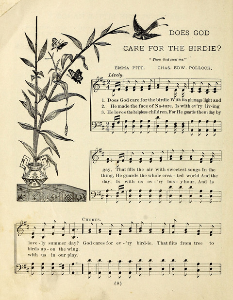 Buds and Blossoms for the Little Ones: a song book for infant classes or Sunday schools page 8