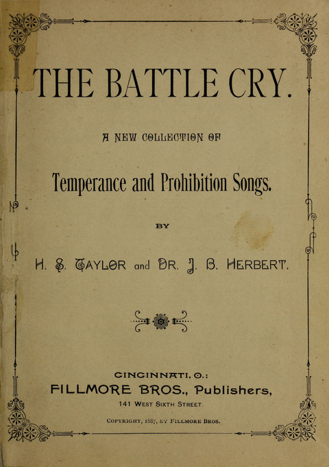 The Battle Cry: a new collection of temperance and prohibition songs page 1