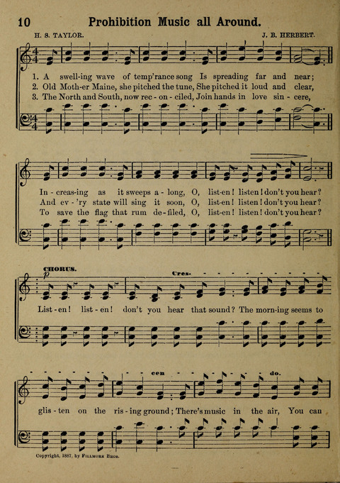 The Battle Cry: a new collection of temperance and prohibition songs page 10