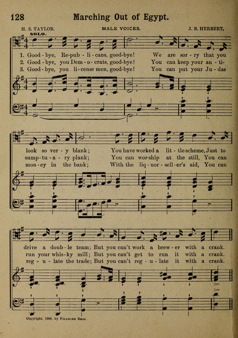 The Battle Cry: a new collection of temperance and prohibition songs page 128