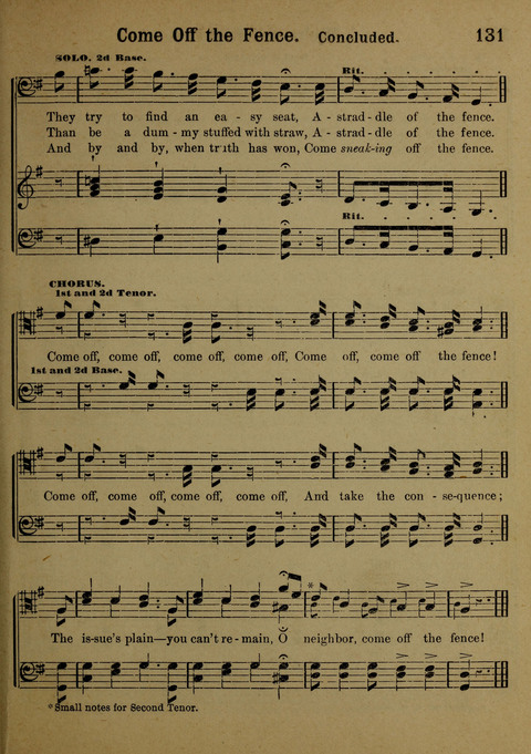 The Battle Cry: a new collection of temperance and prohibition songs page 131