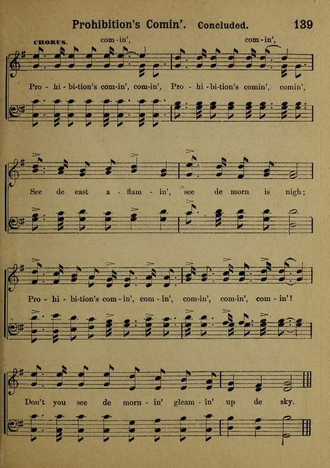 The Battle Cry: a new collection of temperance and prohibition songs page 139