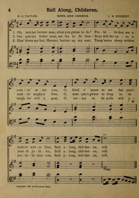 The Battle Cry: a new collection of temperance and prohibition songs page 4