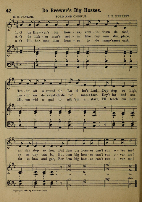 The Battle Cry: a new collection of temperance and prohibition songs page 42