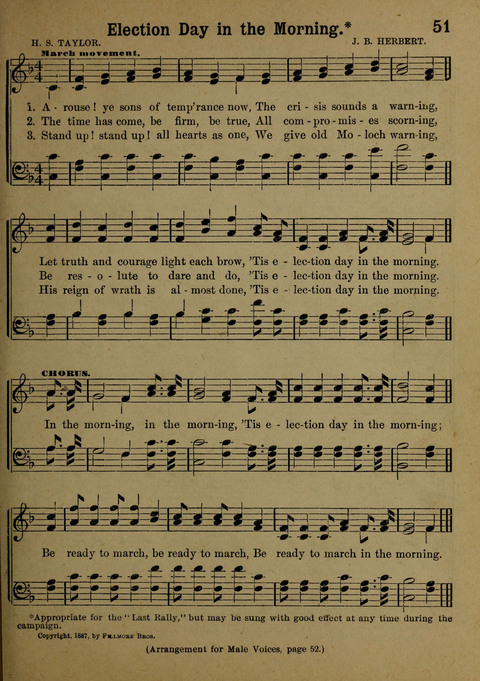 The Battle Cry: a new collection of temperance and prohibition songs page 51