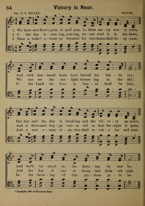 The Battle Cry: a new collection of temperance and prohibition songs page 54