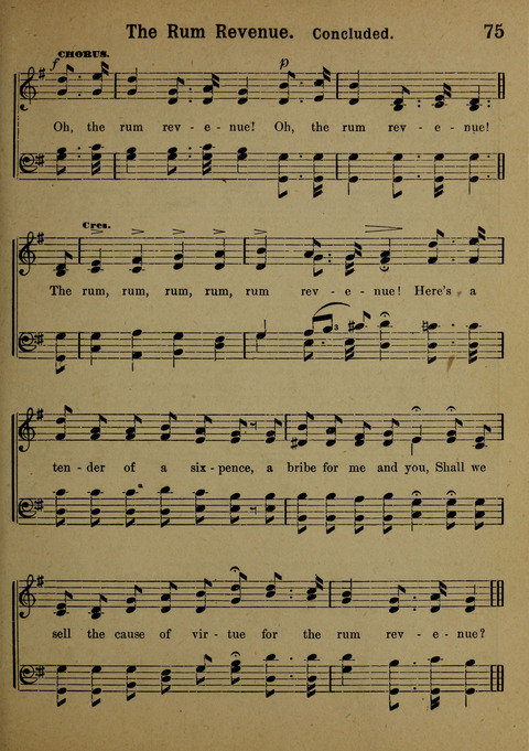 The Battle Cry: a new collection of temperance and prohibition songs page 75