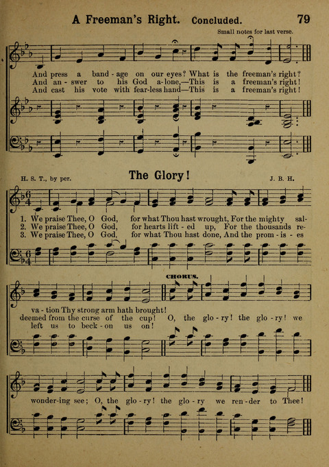 The Battle Cry: a new collection of temperance and prohibition songs page 79